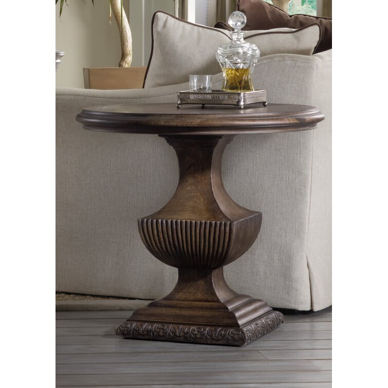 Solid wood pedestal 2024 end table